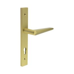 CR-107 Satin Brass Multi Point Backplate Door Handle - By Frelan Hardware - CR-107G4SB