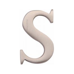Heritage Brass Alphabet S Pin Fix 51mm (2") Satin Nickel Finish