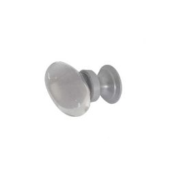 Jedo Oval Glass Cupboard Knobs 41x26mm Satin Chrome - By Frelan Hardware - JH1162SC