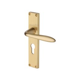 Heritage Brass Sutton Reeded Euro Profile Satin Brass finish
UK Design Registration Number 6234524