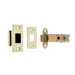 Jedo Double Sprung Tubular Latches 96mm Polished Brass / Satin Chrome - By Frelan Hardware - JL6666S-100