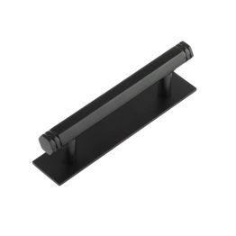 Hoxton Nile Cabinet Handles 96mm Ctrs Plain Backplate Black - By Frelan Hardware - HOX-350MB-5050MB