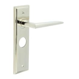 Mayfair Door Handle Bathroom Backplate Polished Nickel - By Frelan Hardware - BUR10KIT166