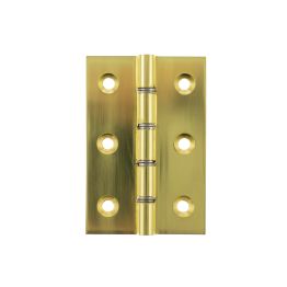 Atlantic Washered Hinges 3" x 2" x 2.2mm without Screws - Polished Brass (Pair)