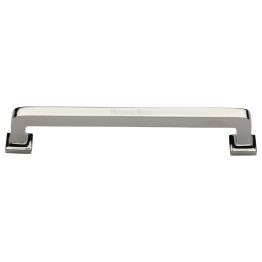 Heritage Brass Cabinet Pull Square Vintage Design 254mm CTC Polished Nickel Finish