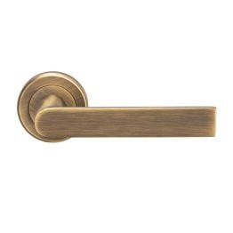 Serozzetta Edge Lever On Round Rose - Antique Brass