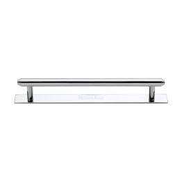 Heritage Brass Cabinet Pull Step Design with Plate 160mm CTC Polished Chrome Finish