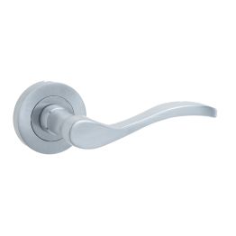 Turin Door Handle on Rose Satin Chrome - By Frelan Hardware - JV550SC