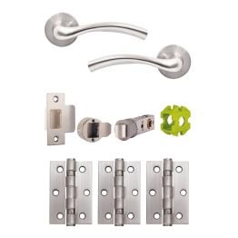 Jigtech Solar Passage Door Pack Satin Chrome - JTB71200