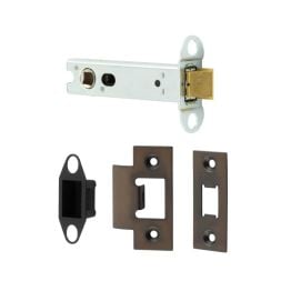Jedo Heavy Duty Tubular Latches - 45 Degree Short Travel 102mm Dark Bronze - By Frelan Hardware - JL-HDT102DB