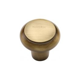 Heritage Brass Cabinet Knob Round Edge Design 32mm Antique Brass finish