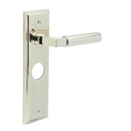 Westminster Door Handle Bathroom Backplate Polished Nickel - By Frelan Hardware - BUR30KIT166