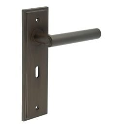 Highgate Door Handle Lock Backplate Dark Bronze - By Frelan Hardware - BUR45KIT87