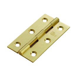 Solid Drawn Brass Butt Hinge - Satin Brass (Pair)