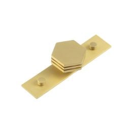 Nile Cupboard Knobs 40mm Plain Satin Brass - By Frelan Hardware - HOX-340SB-5090SB