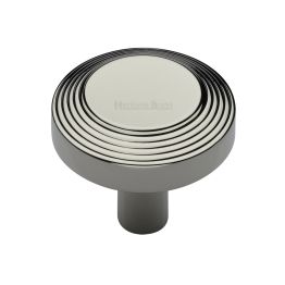 Heritage Brass Cabinet Knob Ridge Design 38mm Polished Nickel finishUK Registered Design Number 6194410