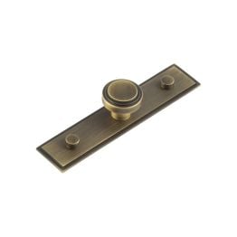 Cropley Cupboard Knobs 30mm Stepped Backplate Antique Brass - By Frelan Hardware - HOX-1030AB-6090AB