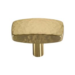 Heritage Brass Cabinet Knob Rectangular Hammered Design 41mm Satin Brass finish