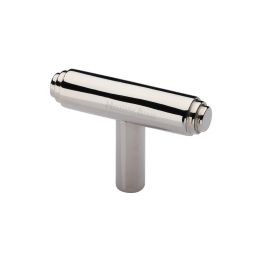 Heritage Brass Cabinet Knob Stepped T-Bar Design 45mm Polished Nickel finish