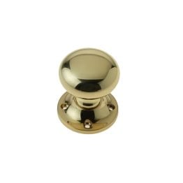 Jedo Mushroom Rim Door Knobs 50mm Polished Brass - By Frelan Hardware - JV176APB