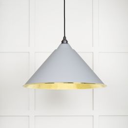 Hammered Brass Hockley Pendant in Birch
