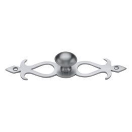 Heritage Brass Cabinet Knob Oval/Backplate Design 32mm Satin Chrome finish