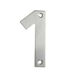 100mm Numerals SSS Finish 100mm Satin Stainless Steel No. 1 - By Frelan Hardware - JSS-1