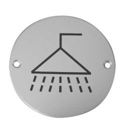 Stainless Steel Shower Symbol 75mm Satin Anodised Aluminium - By Frelan Hardware - JS106SAA