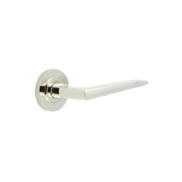 Mayfair Door Handle on Knurled Rose Polished Nickel - By Frelan Hardware - BUR10KIT161