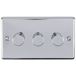 Eurolite Enhance Decorative 3 Gang Dimmer Polished Chrome