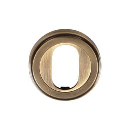 Heritage Brass Oval Profile Cylinder Escutcheon Antique Brass finish