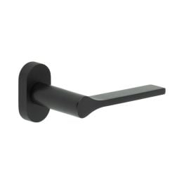 CR-105 Black Multi Point Oval Rose Door Handle - By Frelan Hardware - CR-105C4MB