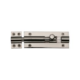 Heritage Brass Door Bolt Straight 4" x 1.5" Polished Nickel finish
