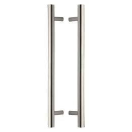 Heritage Brass Back to Back Door Pull Handle Bar Design 457mm Satin Nickel Finish