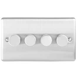 Eurolite Enhance Decorative 4 Gang Dimmer Satin Stainless Steel