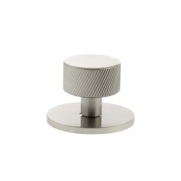Millhouse Brass Paddington Spiral Round Cabinet Knob Handle on Backplate - Satin Nickel