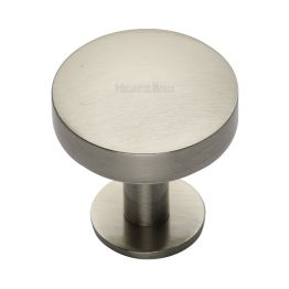 Heritage Brass Cabinet Knob Domed Disc Design with Rose 38mm Satin Nickel finish