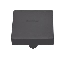 Heritage Brass Cabinet Knob Square Design 38mm Matt Black finish
