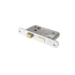 Atlantic Radius Corner Bathroom Lock [CE] 3" - Satin Chrome