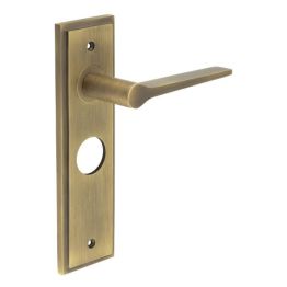 Knightbridge Door Handle Bathroom Backplate Antique Brass - By Frelan Hardware - BUR20KIT10