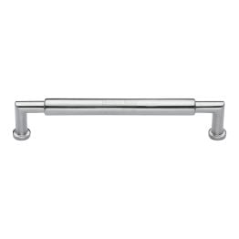 Heritage Brass Cabinet Pull Bauhaus Round Design 203mm CTC Satin Chrome Finish