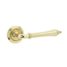 Camille Door Handle on Rose Polished Brass - By Frelan Hardware - JV651PB