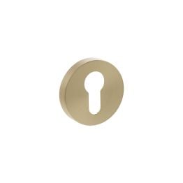 Senza Pari Euro Escutcheons on Minimal Round Rose - Satin Brass