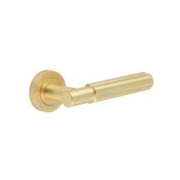 Bloom Satin Brass Lever on Rose - By Frelan Hardware - JV848SB