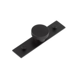 Wenlock Cupboard Knobs 40mm Plain Backplate Matt Black - By Frelan Hardware - HOX-140MB-5090MB