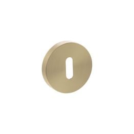 Senza Pari Key Escutcheons on Minimal Round Rose - Satin Brass