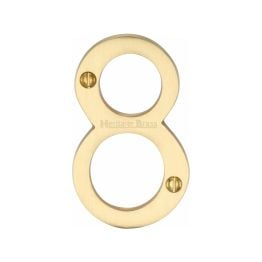 Heritage Brass Numeral 8 Face Fix 76mm (3") Satin Brass finish