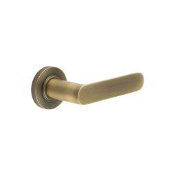 Kensington Door Handles Knurled Rose Antique Brass - By Frelan Hardware - BUR25KIT5