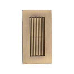 Reeded Rectangular Flush Pull 105 x 58mm Antique Brass finish