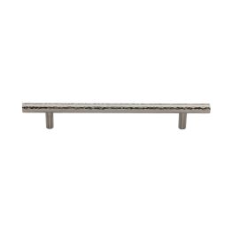 Heritage Brass Cabinet Pull T-Bar Hammered Design 160mm CTC Satin Nickel Finish